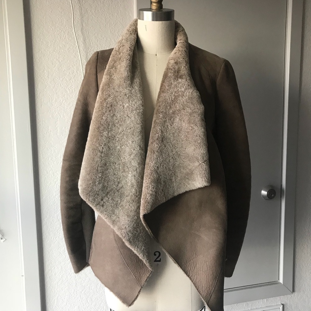 Vince Cascade Draped Shearling Jacket - image 1